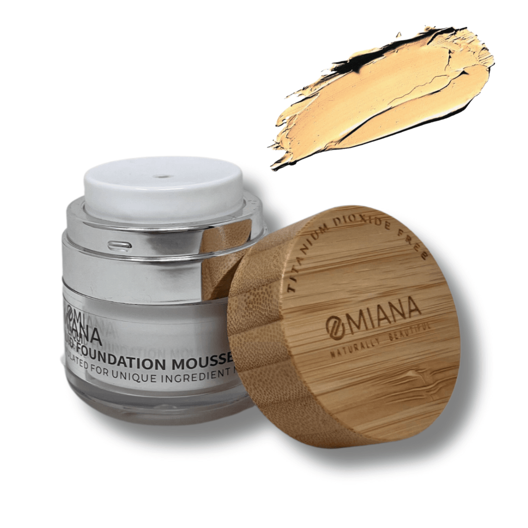 Omiana Beauty Foundation Light Gold Longwear Liquid Foundation Mousse - No Mica, No Titanium Dioxide, & More!