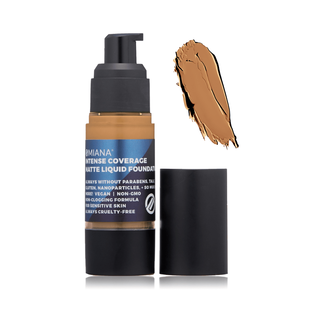Omiana Cosmetics Foundation Pecan Intense Coverage Liquid Foundation - Mica-Free, Talc-Free, & More!